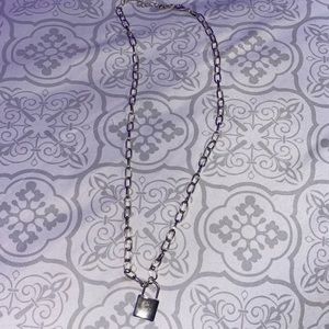 edgy lock chain necklace